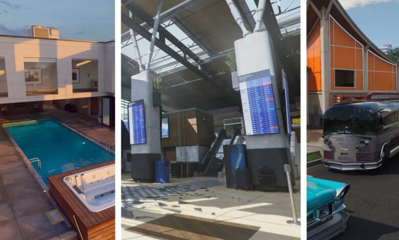 Uma colagem mista que inclui três mapas da franquia Call of Duty