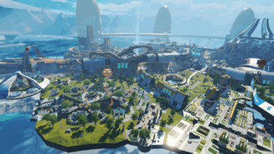 Mapa do Apex Legends Olympus após o retrabalho da temporada 27, captura de tela ampla do jogo