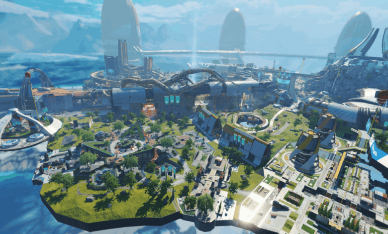 Mapa do Apex Legends Olympus após o retrabalho da temporada 27, captura de tela ampla do jogo