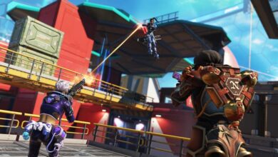 Partida no jogo da 27ª temporada do Apex Legends com Octane, Rampart e Horizon