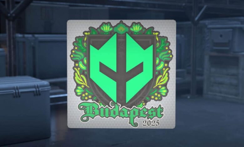 Imagem do adesivo Imperial Esports Budapest 2025 em um fundo azul