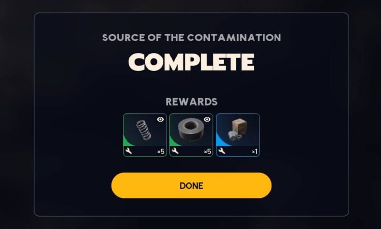 Fonte da missão de contaminação em ARC Raiders (derramamento de inundação perto do pântano)