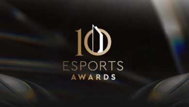 Imagem do logotipo do Esports Awards 2025 em um fundo preto