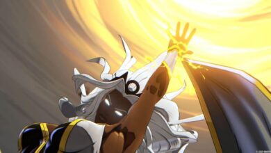 Tempestade canaliza raios do céu em uma animação dramática durante seu ataque final em Marvel Tōkon Fighting Souls