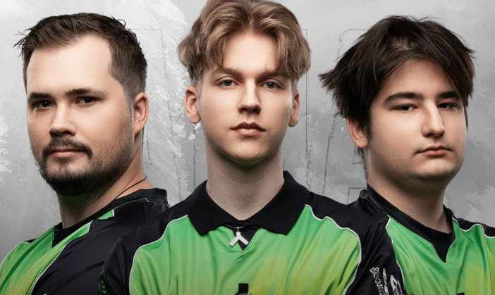 Foto de Hakis, Effect e Unlucky dos jogadores da Apex Legends Alliance