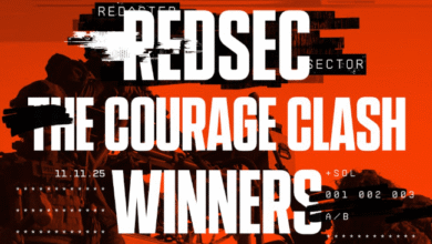 Gráfico de anúncio do vencedor de US$ 100.000 do CouRage Clash Battlefield 6 RedSec