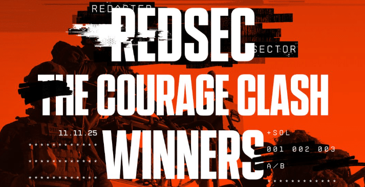 Gráfico de anúncio do vencedor de US$ 100.000 do CouRage Clash Battlefield 6 RedSec