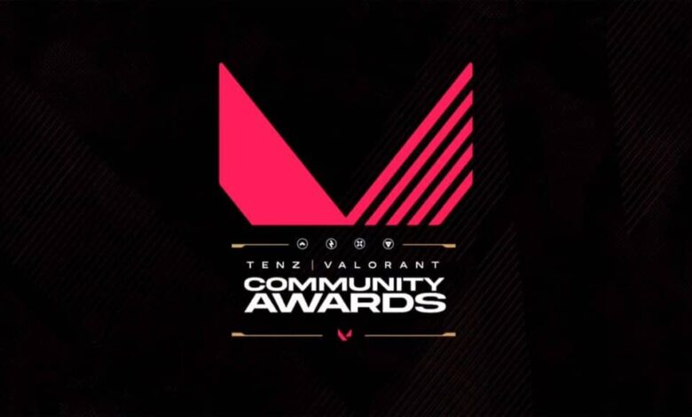 Imagem do logotipo do TenZ Valorant Community Awards em um fundo preto
