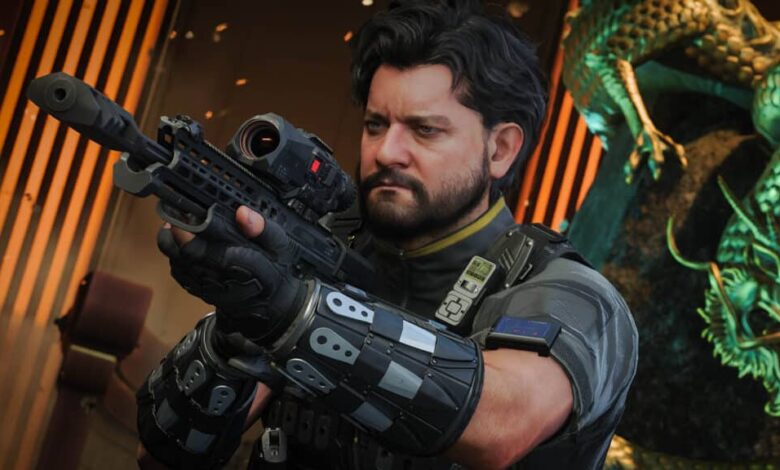 Imagem do jogador do Call of Duty Black Ops 7 mirando no rifle