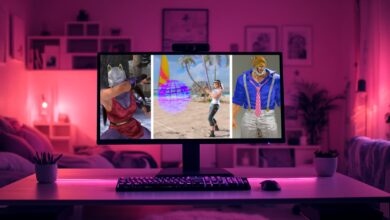 O monitor exibe personagens de Tekken