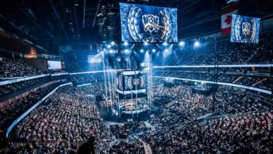 A imagem mostra o local do Campeonato Mundial de League of Legends (Worlds)