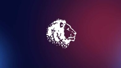 Imagem do logotipo da British Esports em um fundo multicolorido