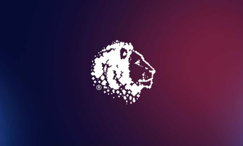 Imagem do logotipo da British Esports em um fundo multicolorido