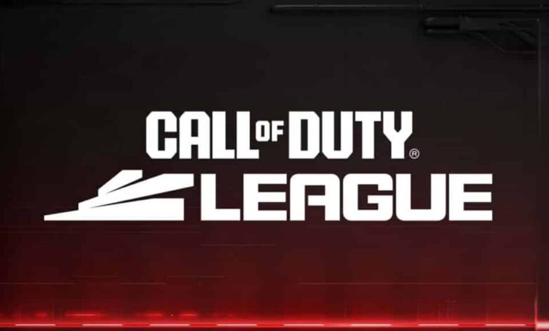 Imagem do logotipo da Call of Duty League em um fundo preto e vermelho