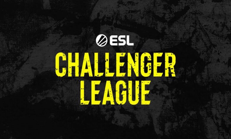Imagem do logotipo da ESL Challenger League em um fundo preto