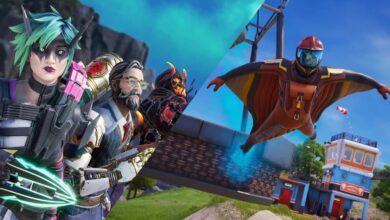 Imagem dividida com personagens de Fortnite e Apex Legends