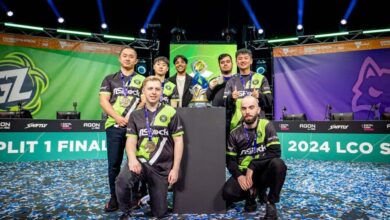 Imagem do Ground Zero Gaming comemorando a vitória nas finais da Divisão 1 do LCP de 2024