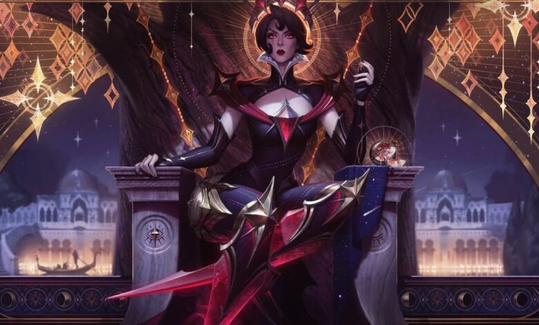 A imagem mostra Camille com a skin “Arcana” do popular jogo online multijogador League of Legends