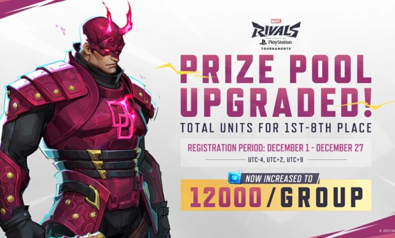 Anúncio da PlayStation Cup de dezembro do Marvel Rivals com o Demolidor