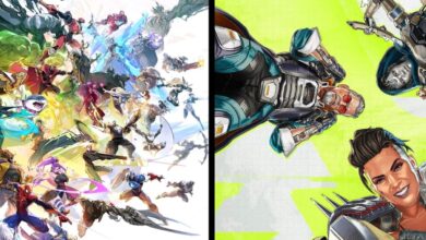 A imagem mostra as capas de dois jogos diferentes: Marvel Rivals (esquerda) e Apex Legends (direita)