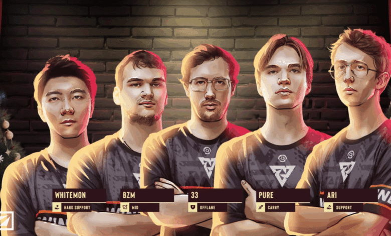 Retratos da equipe Tundra Esports Dota 2 durante a 27ª temporada do DreamLeague