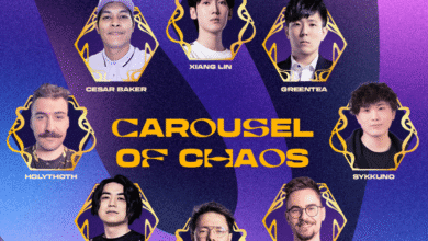 Táticas de Teamfight Paris Open Carousel of Chaos showmatch Sykkuno, GreenTea, Reven e outros