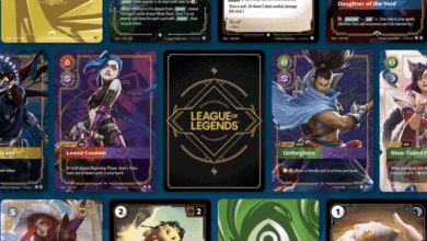 Gráfico de League of Legends Riftbound com cartas Jinx e Yasuo