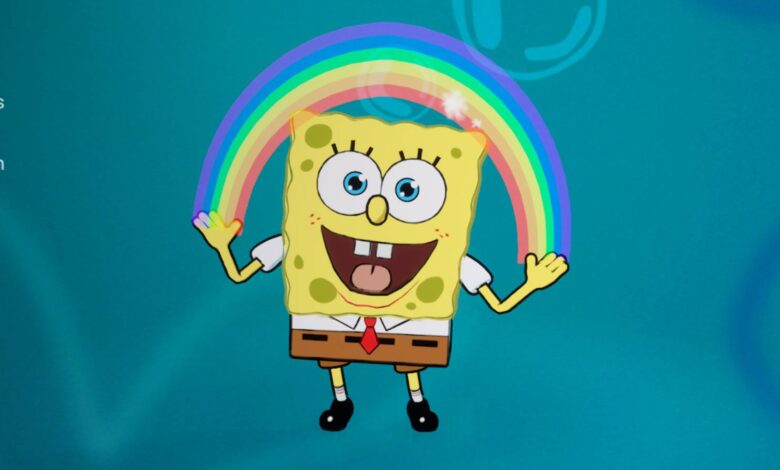 Vitrine de skins e itens de Fortnite x Bob Esponja