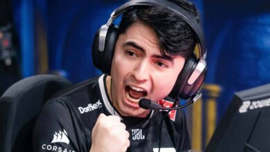 Imagem do jogador de Counter-Strike da PaiN Gaming Dav1deus torcendo enquanto competia no torneio de Counter-Strike