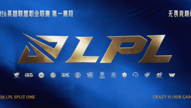 Gráfico League of Legends LPL 2026 com logotipo e fundo azul