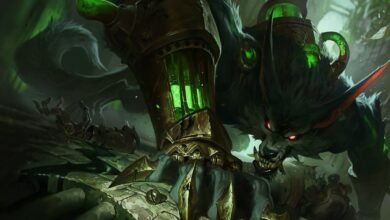 A imagem mostra Warwick, um campeão do popular jogo multiplayer online League of Legends (LoL)