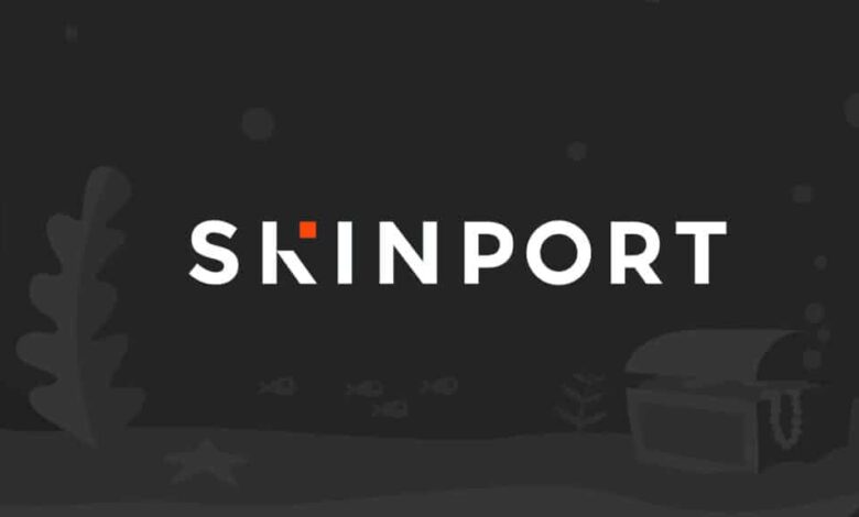 Imagem do logotipo da Skinport em um fundo cinza